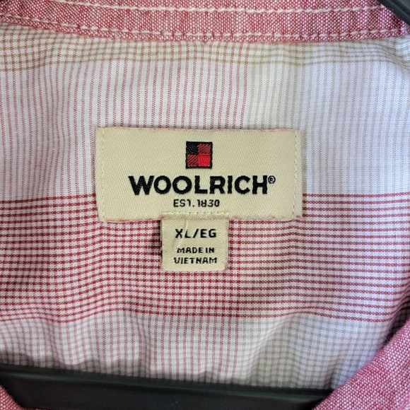 Woolrich Men’s Short Sleeve Shirt Red Size XL Button Up Classic Fit 100% Cotton - Picture 6 of 10